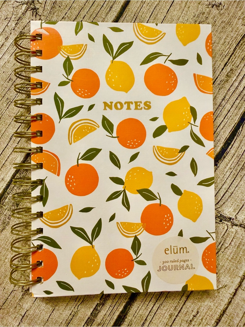 NWT. 🍋🍊Hardcover lined spiral notebook/journal/diary in gorgeous citrus design